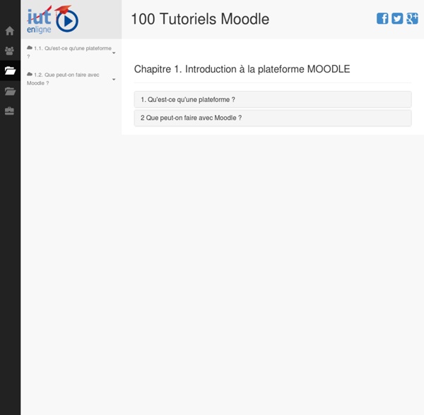 Utiliser MOODLE 1.9 et MOODLE 2 :