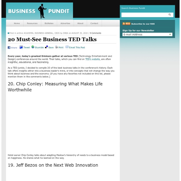 20 Must-See Business TED Talks