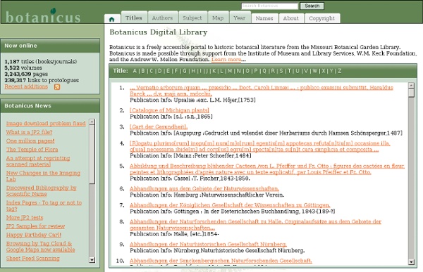 Botanicus: Library Of Historic Botanical Literature