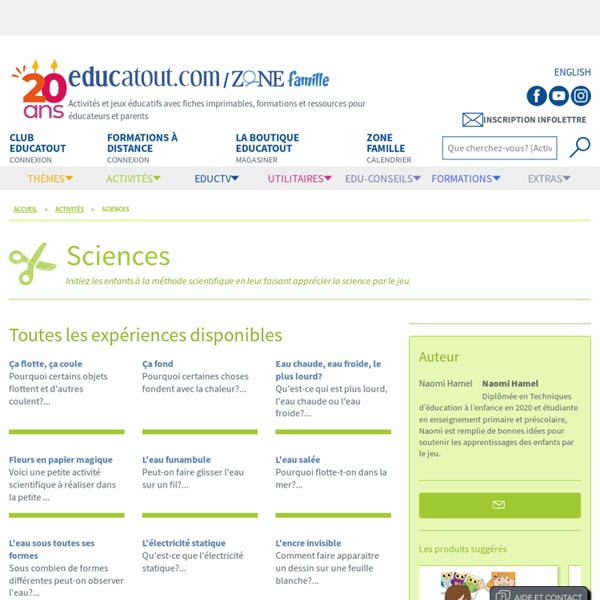 Activités scientifiques pour les enfants.