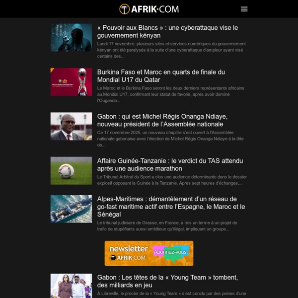 Afrik.com l'actualit de l'Afrique noire et du Maghreb - Le quotidien (...)