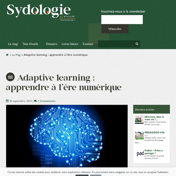 Adaptive learning : apprendre à l'ère numérique