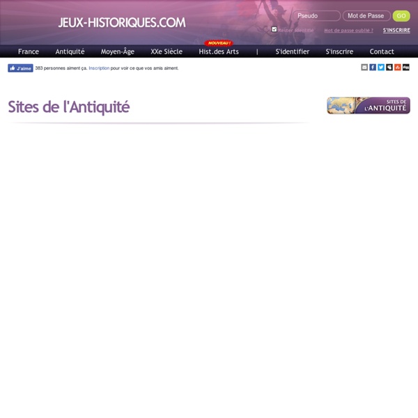 Sites de l'Antiquité jeux quizz gratuits d'histoire