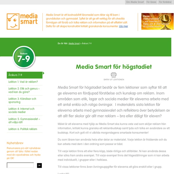 Årskurs 7-9 - Media Smart