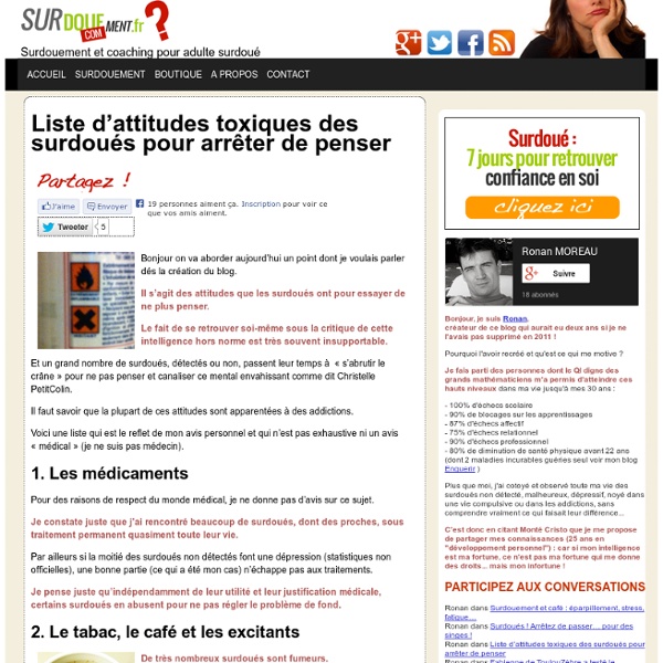 Liste d’attitudes toxiques des surdoués pour arrêter de penser