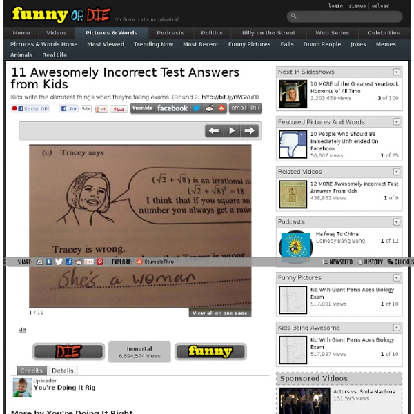 11 Awesomely Incorrect Test Answers from Kids from You're Doing It Right