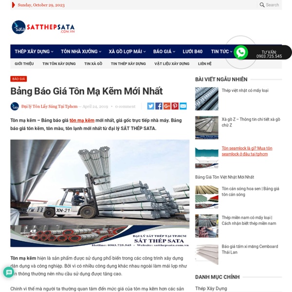 Bảng Báo Giá Tôn Mạ Kẽm Mới Nhất