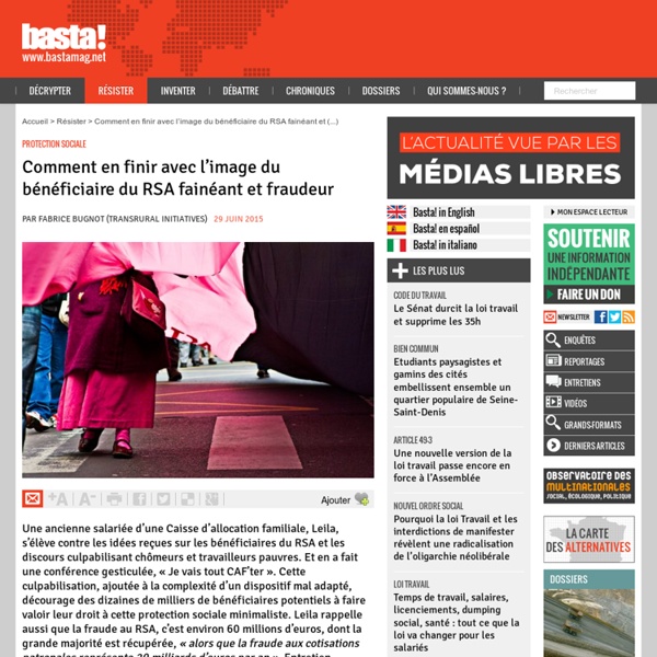 Comment en finir avec l'image du bénéficiaire du RSA fainéant et fraudeur