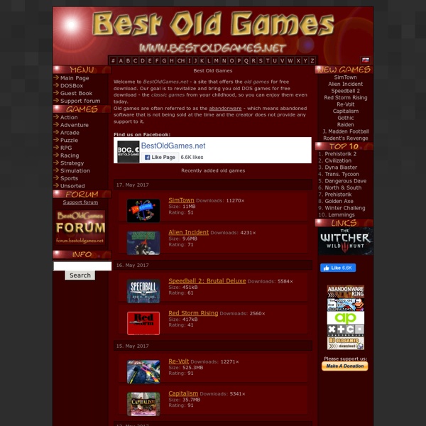 Best Old Games for free download