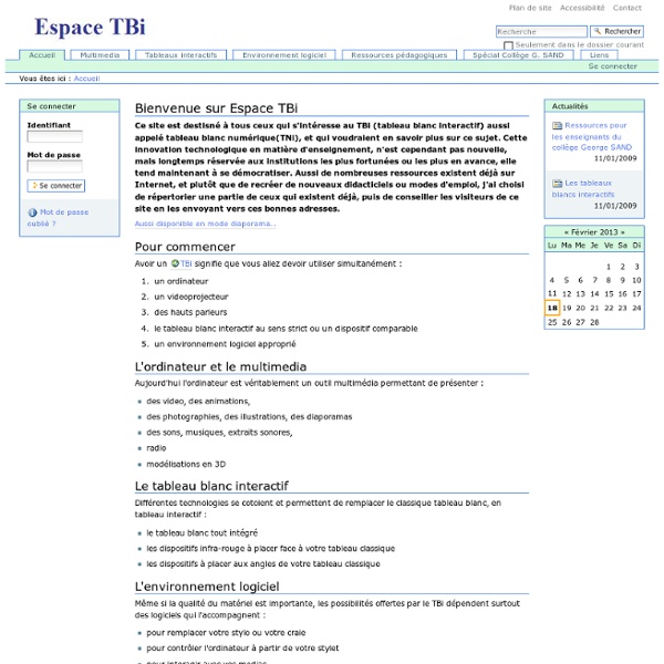 Bienvenue sur Espace TBi — Espace T.B.i.