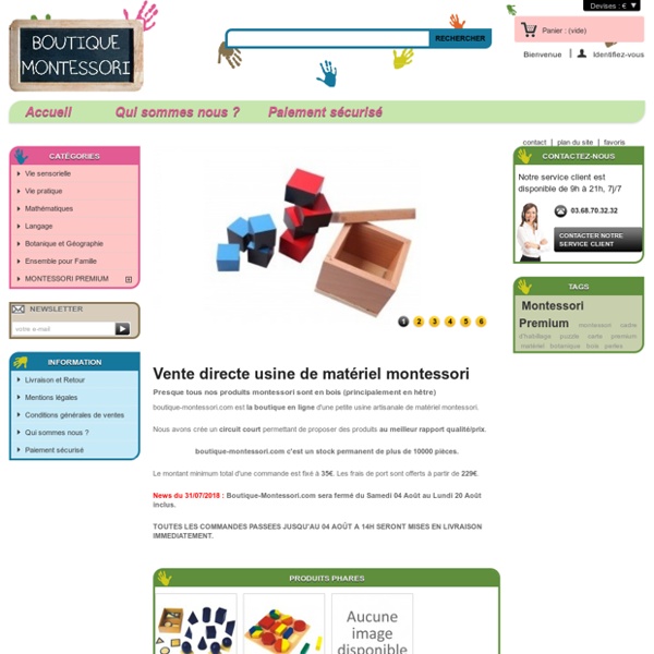Boutique Montessori : Matériel montessori - Boutique Montessori