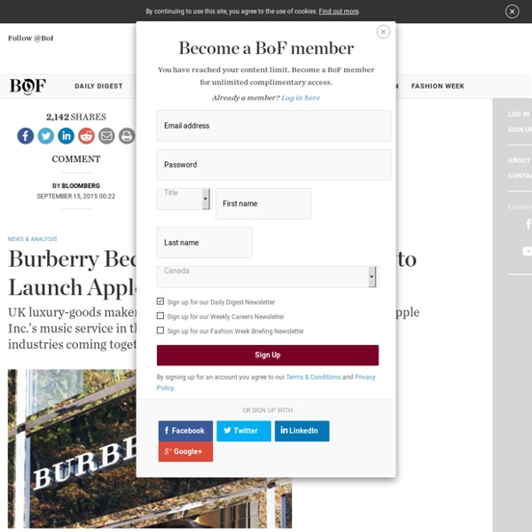 Burberry Becomes First Fashion Brand to Launch Apple Music Channel