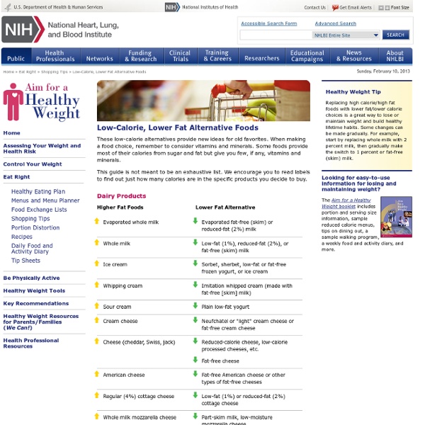 Low-Calorie, Lower-Fat Alternative Foods - StumbleUpon