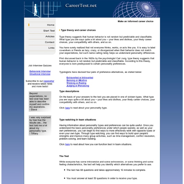 Career Test Center - Discover your ideal career