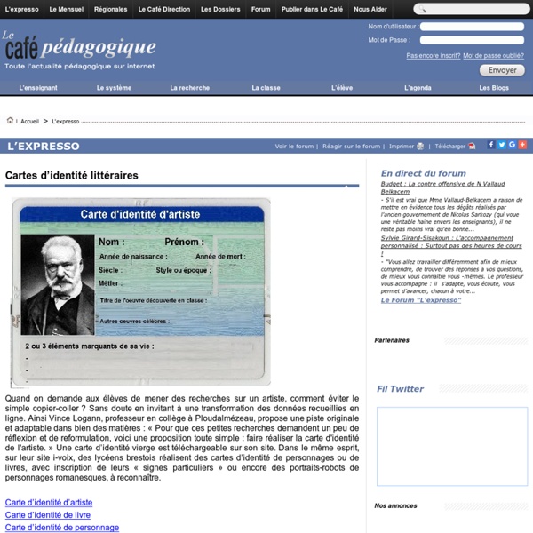Cartes d’identité littéraires