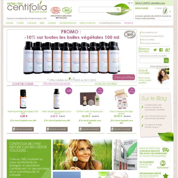 Centifolia - cosmétique bio et naturel, henné, vente en ligne - Centifolia Bio