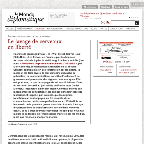 Le lavage de cerveaux en liberté, par Noam Chomsky