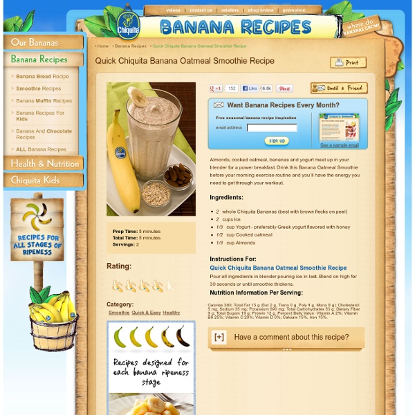 Quick Chiquita Banana Oatmeal Smoothie Recipe