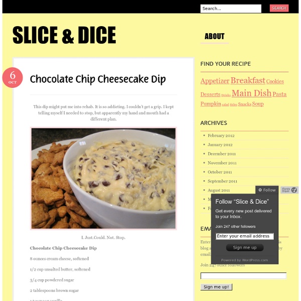 Chocolate Chip Cheesecake Dip « Slice & Dice