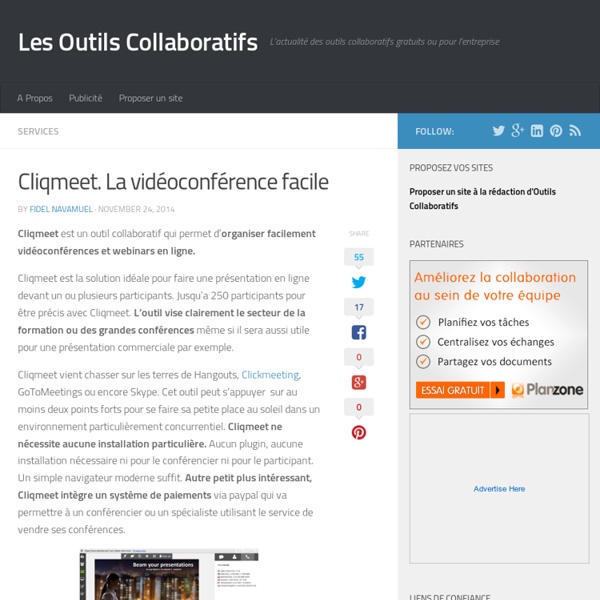 Cliqmeet. La vidéoconférence facile