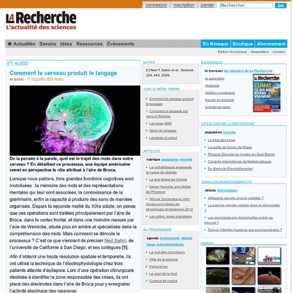 Broca: le langage