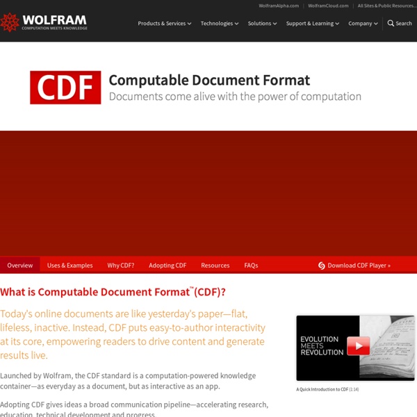 Computable Document Format (CDF) for Interactive Content