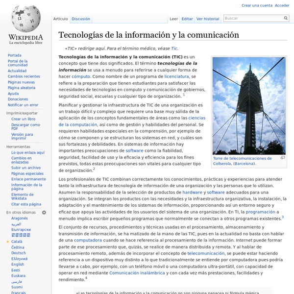Tecnologías de la información y la comunicación
