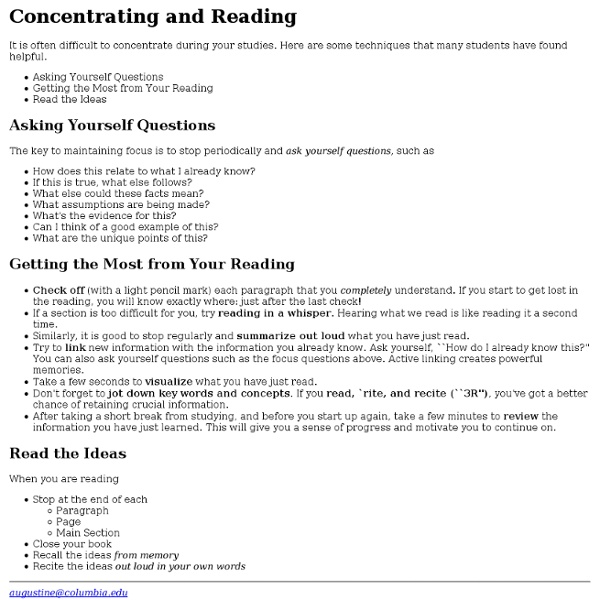 Concentrating and Reading