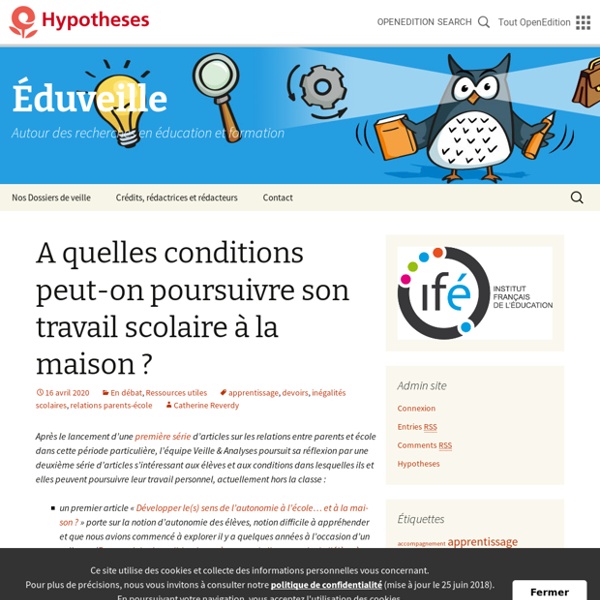 A quelles conditions peut-on poursuivre son travail scolaire à la maison ?