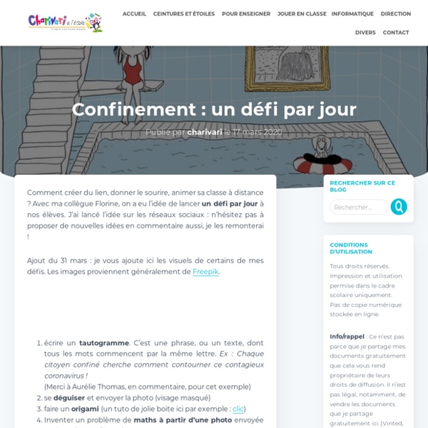 Confinement : un défi par jour
