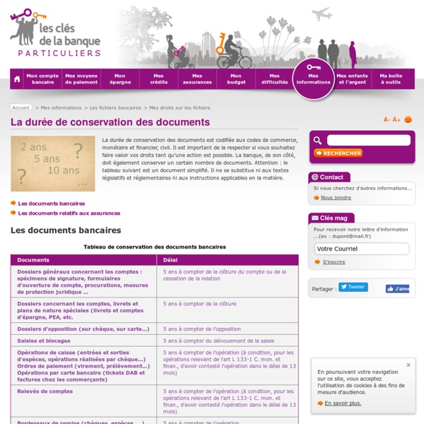 La dur e de conservation des documents