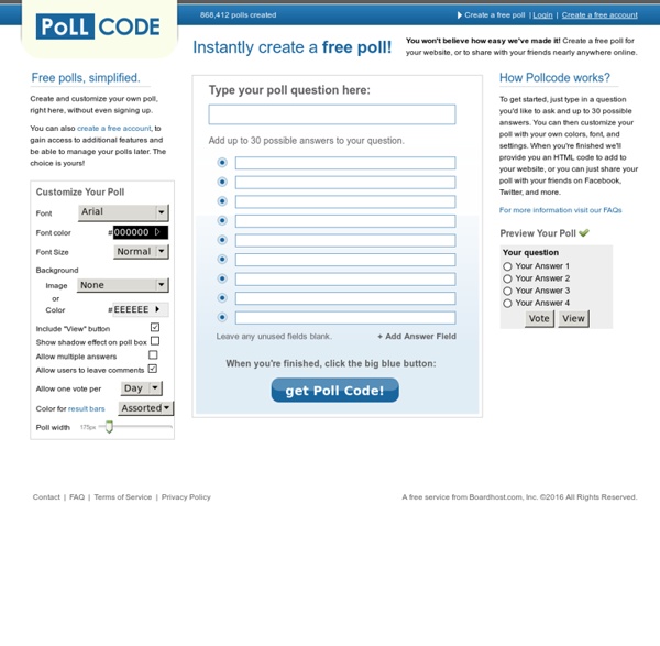 Create a free poll - Instant & easy. No sign up