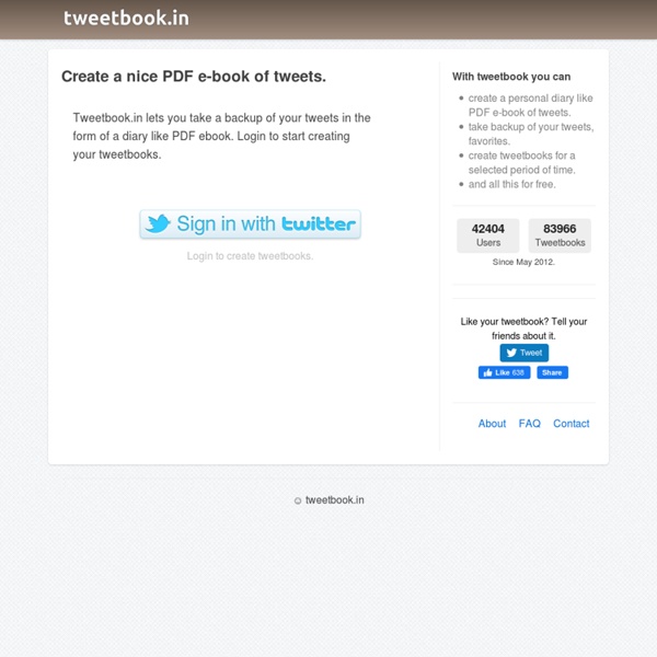 Create a nice PDF e-book of tweets with tweetbook.in