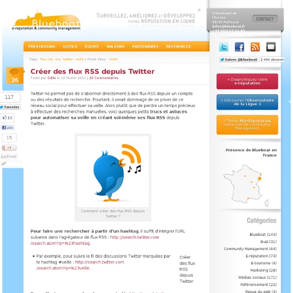 Créer des flux RSS depuis Twitter