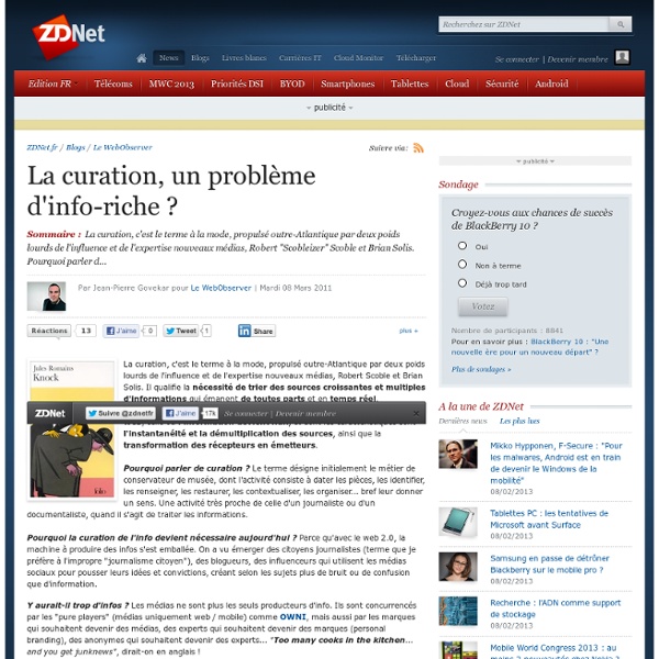La curation, un problème d'info-riche ?
