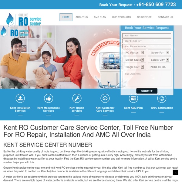 Kent RO Customer Care Service Center Number