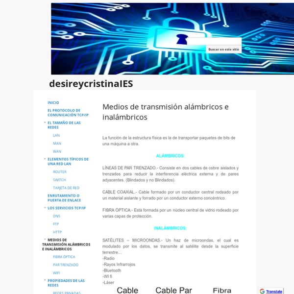 Medios de transmisión alámbricos e inalámbricos - desireycristinaIES