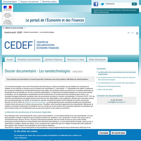 Dossier documentaire - Les nanotechnologies