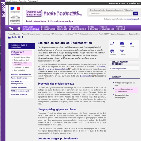Les médias sociaux en Documentation