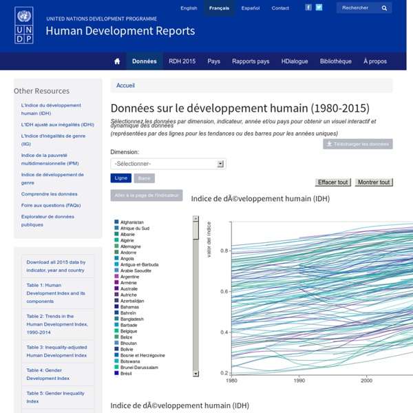 Indicateurs internationaux de développement humain - PNUD