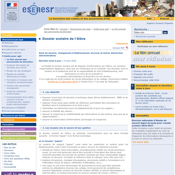 Dossier scolaire de l'élève