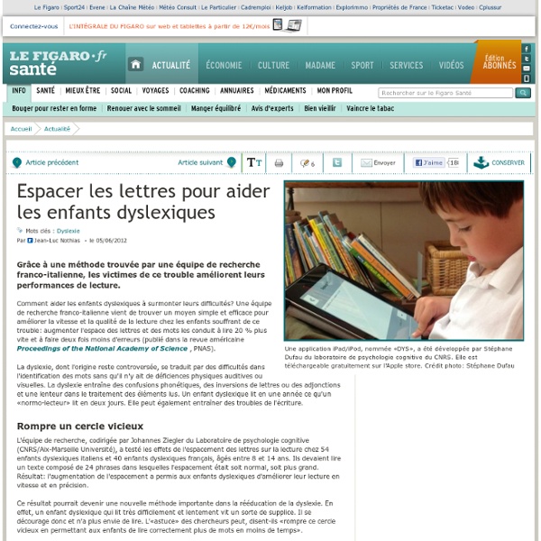 Espacer les lettres pour aider les enfants dyslexiques