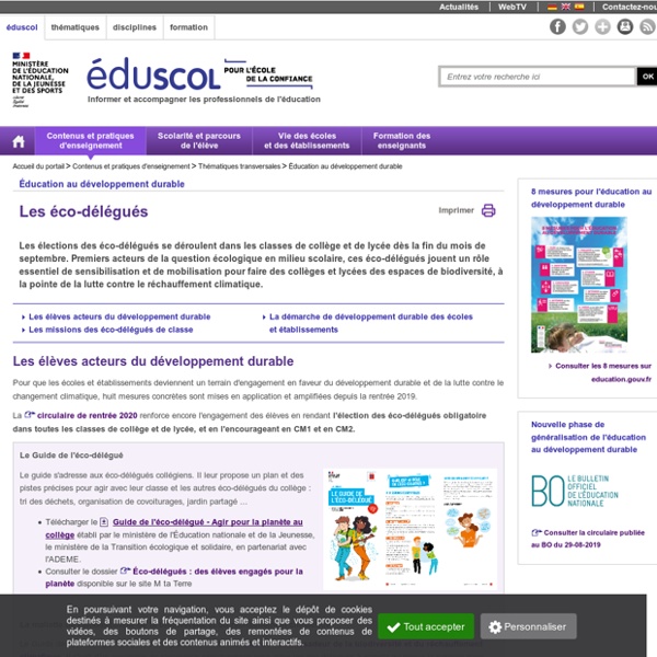 Éducation au développement durable - Les éco-délégués