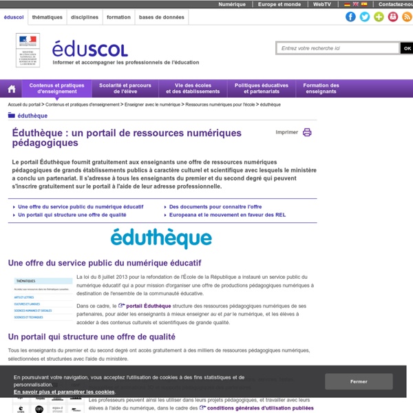 Éduthèque - Des documents pour connaître l'offre