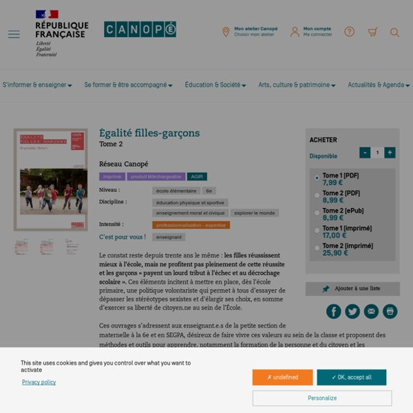 50 activités pour l'égalité filles-garçons - Tome 2