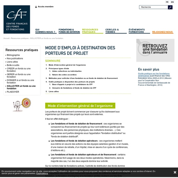 Mode d'emploi à destination des porteurs de projet