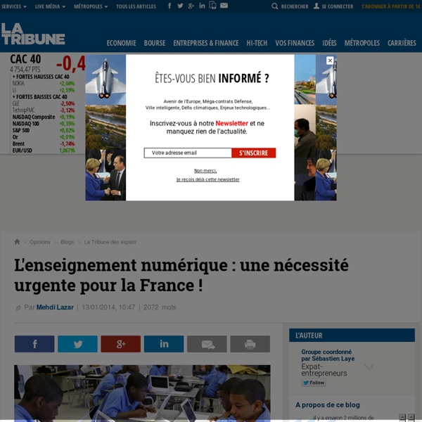 L'enseignement numérique : une nécessité urgente pour la France !