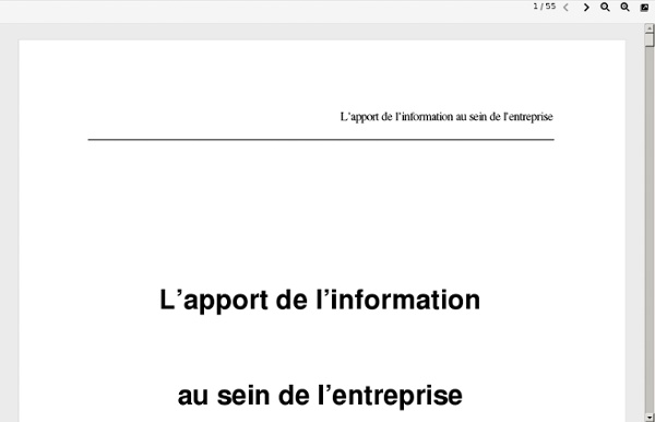 L'apport de l'In formation au sein de l'entreprise