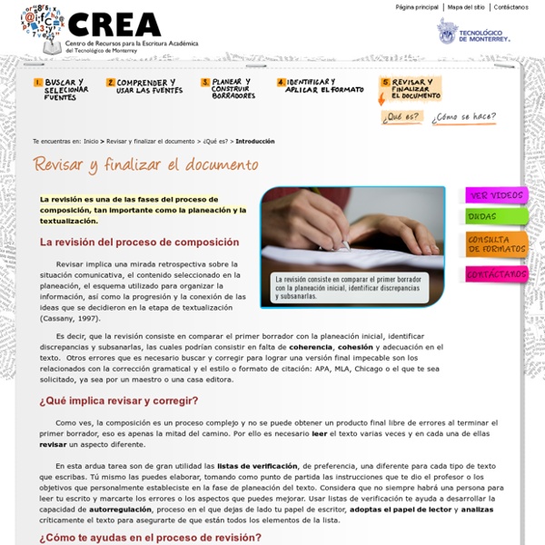Centro de Recursos para la Escritura Académica del Tecnológico de Monterrey