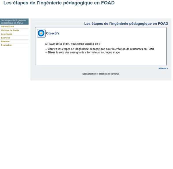 Les étapes de l'ingénierie pédagogique en FOAD